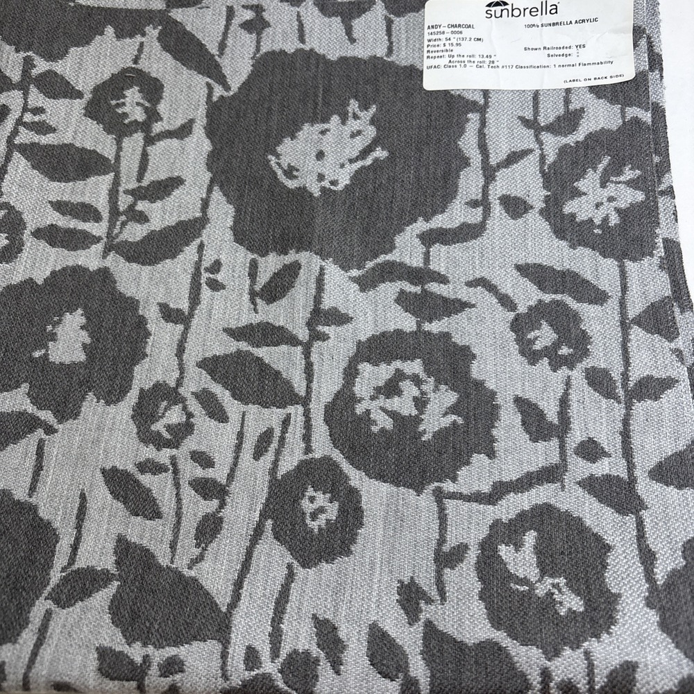 2 Sunbrella Fabric Upholstery Samples Both 26"x26" Brown & Green W/Leaves - Picture 3 of 5